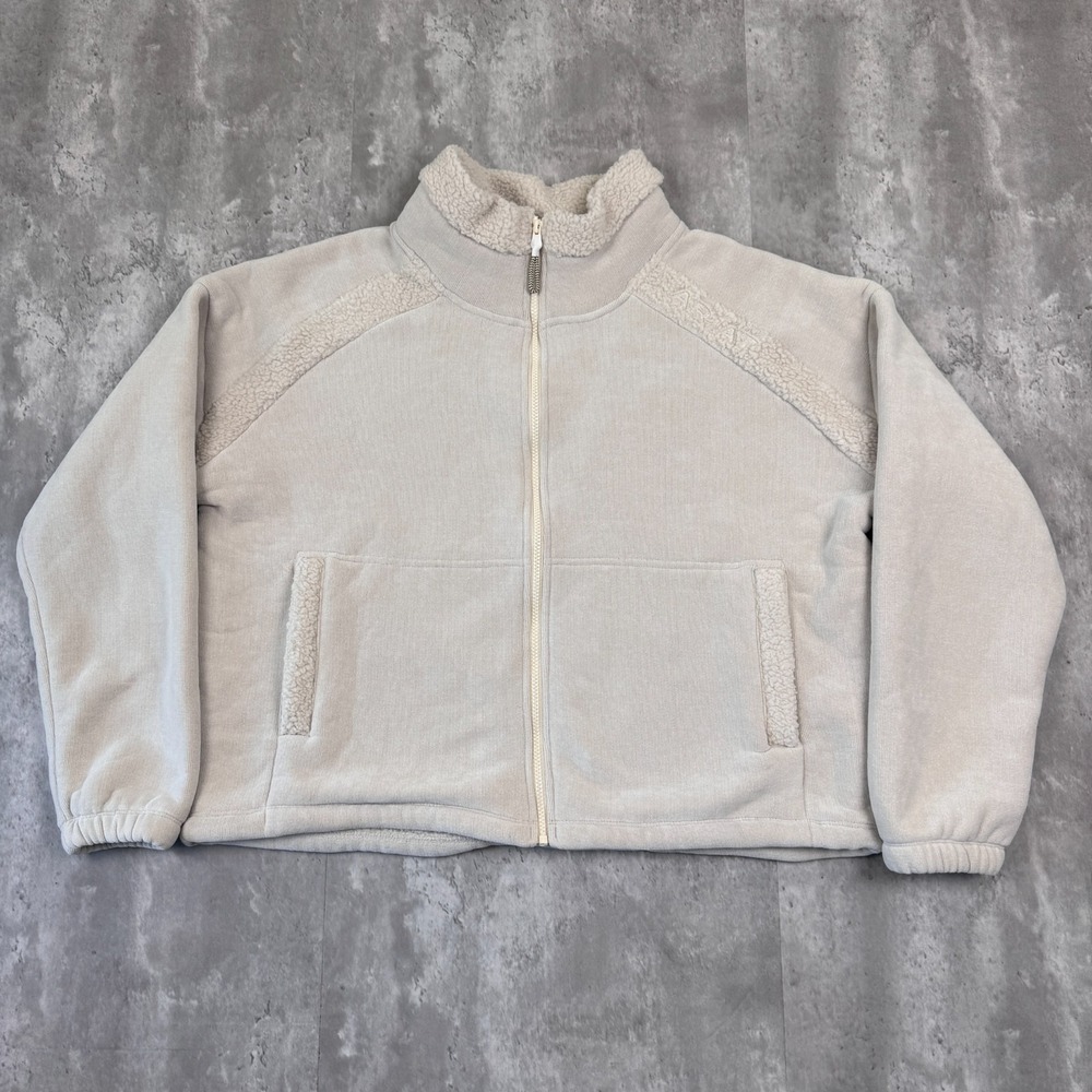 Ariat Lafayette Full Zip Sweatshirt Womens XL White Fleece Jacket Work Western